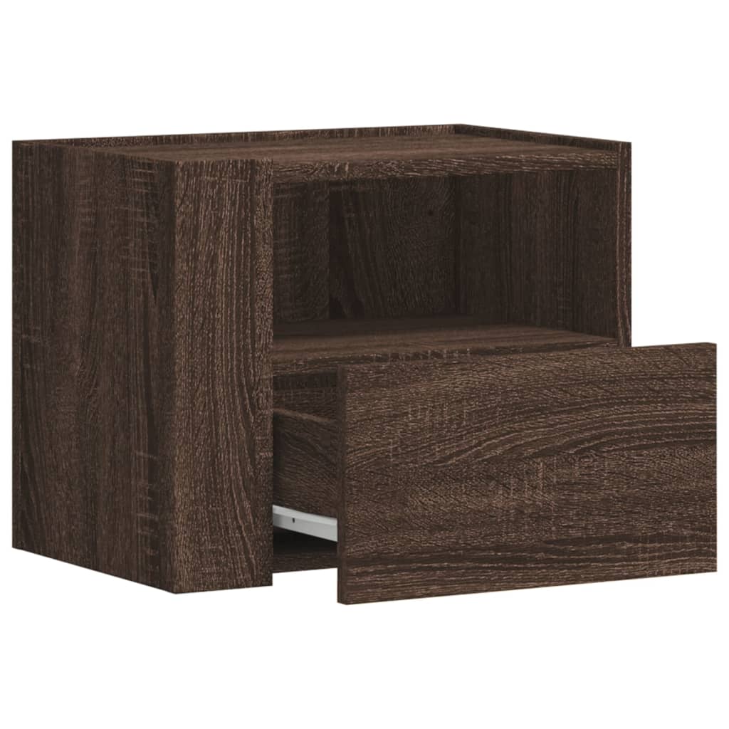 vidaXL Table de chevet murale chêne marron 45x30x35 cm