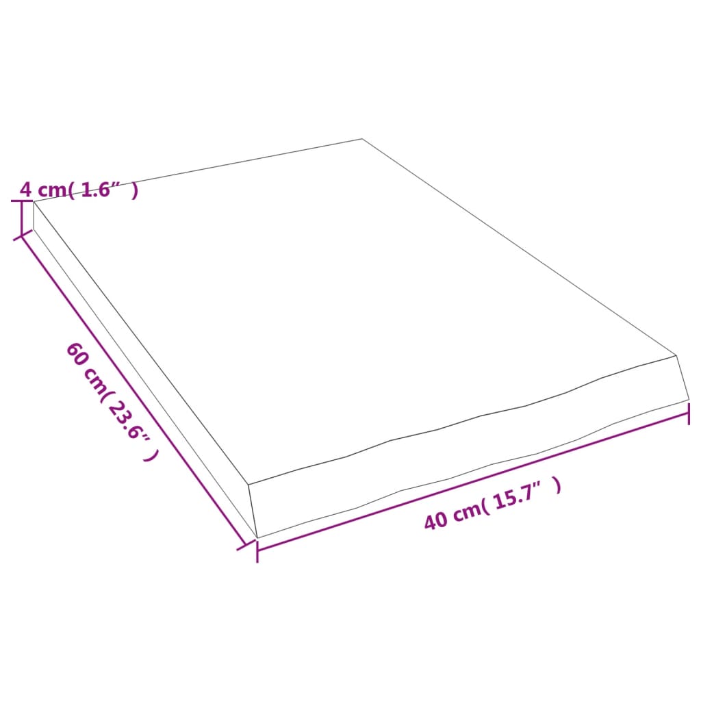 vidaXL Comptoir de salle de bain 40x60x(2-4) cm bois massif non traité