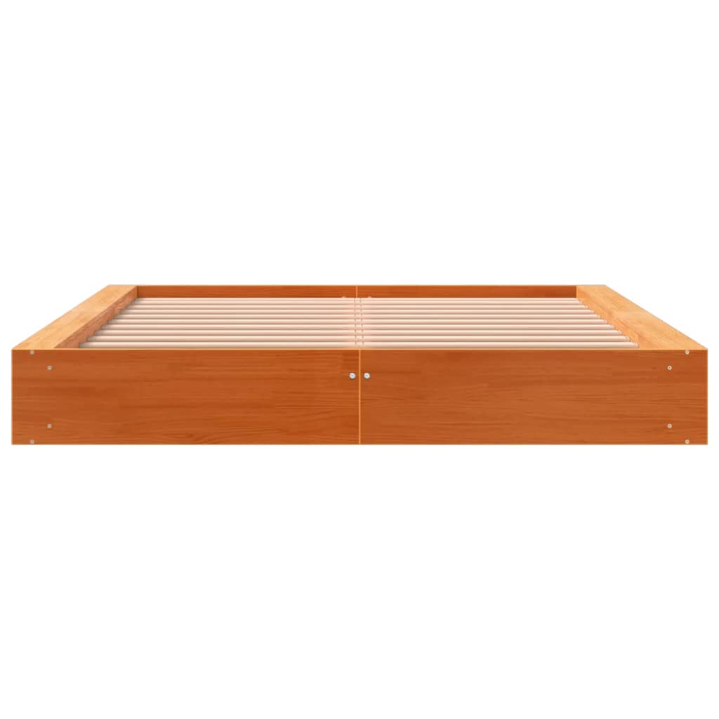 vidaXL Cadre de lit sans matelas cire marron 140x190cm bois pin massif