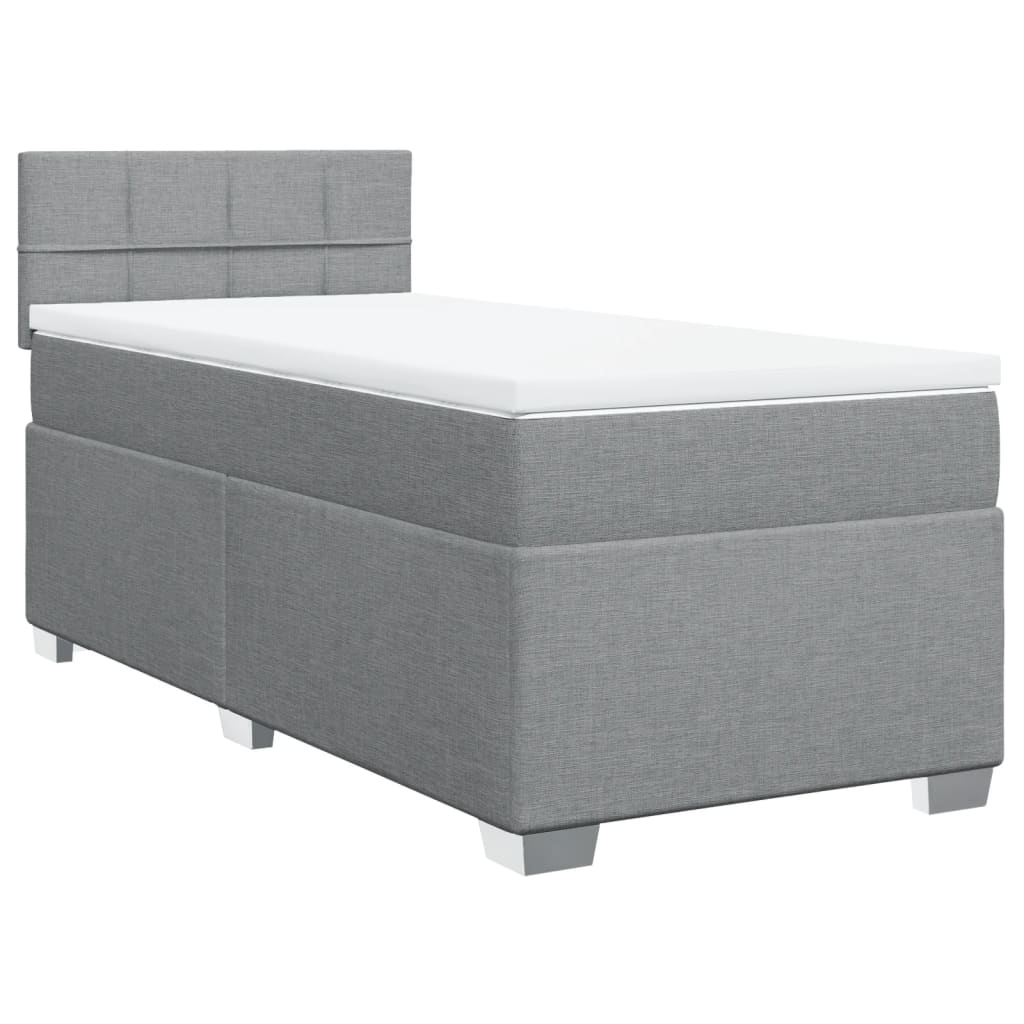 vidaXL Sommier à lattes de lit avec matelas Gris clair 100x200cm Tissu