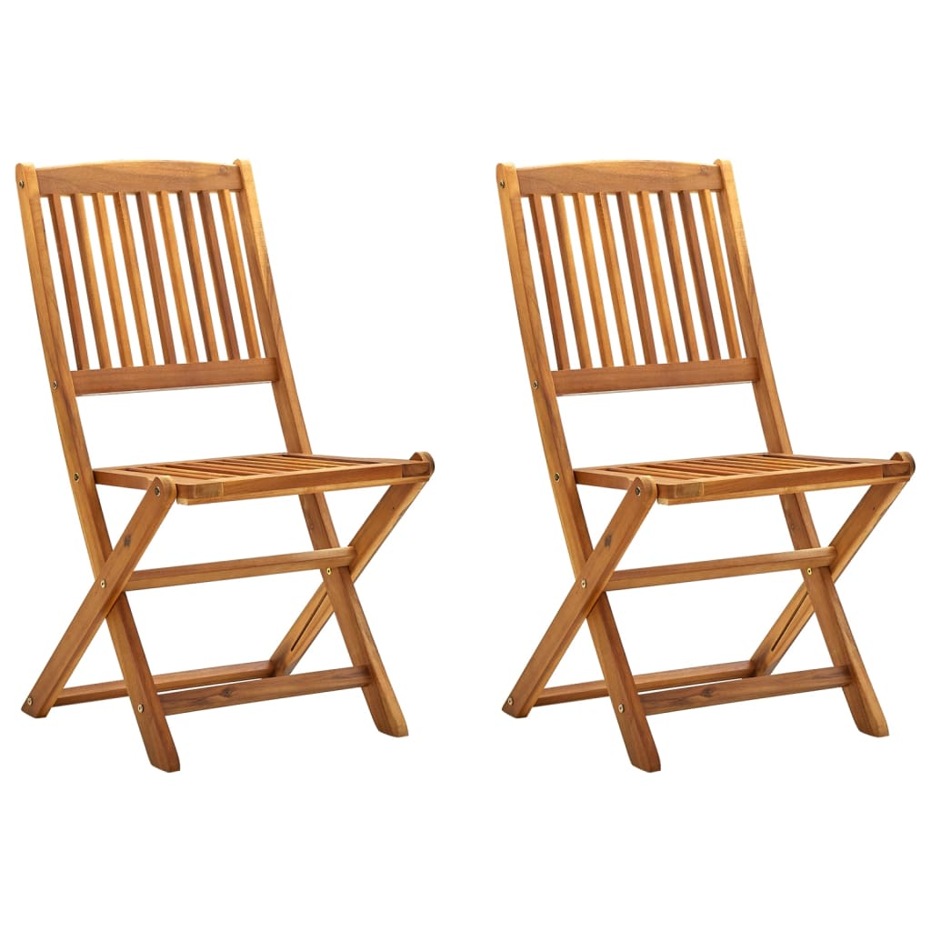 vidaXL Chaises pliables d'extérieur lot de 2 Bois d'acacia solide