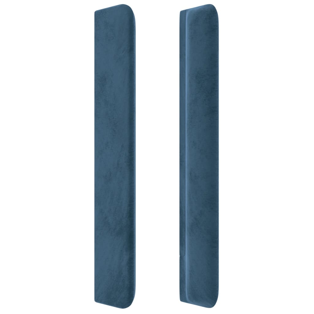 vidaXL Tête de lit avec oreilles Bleu foncé 147x16x118/128 cm Velours