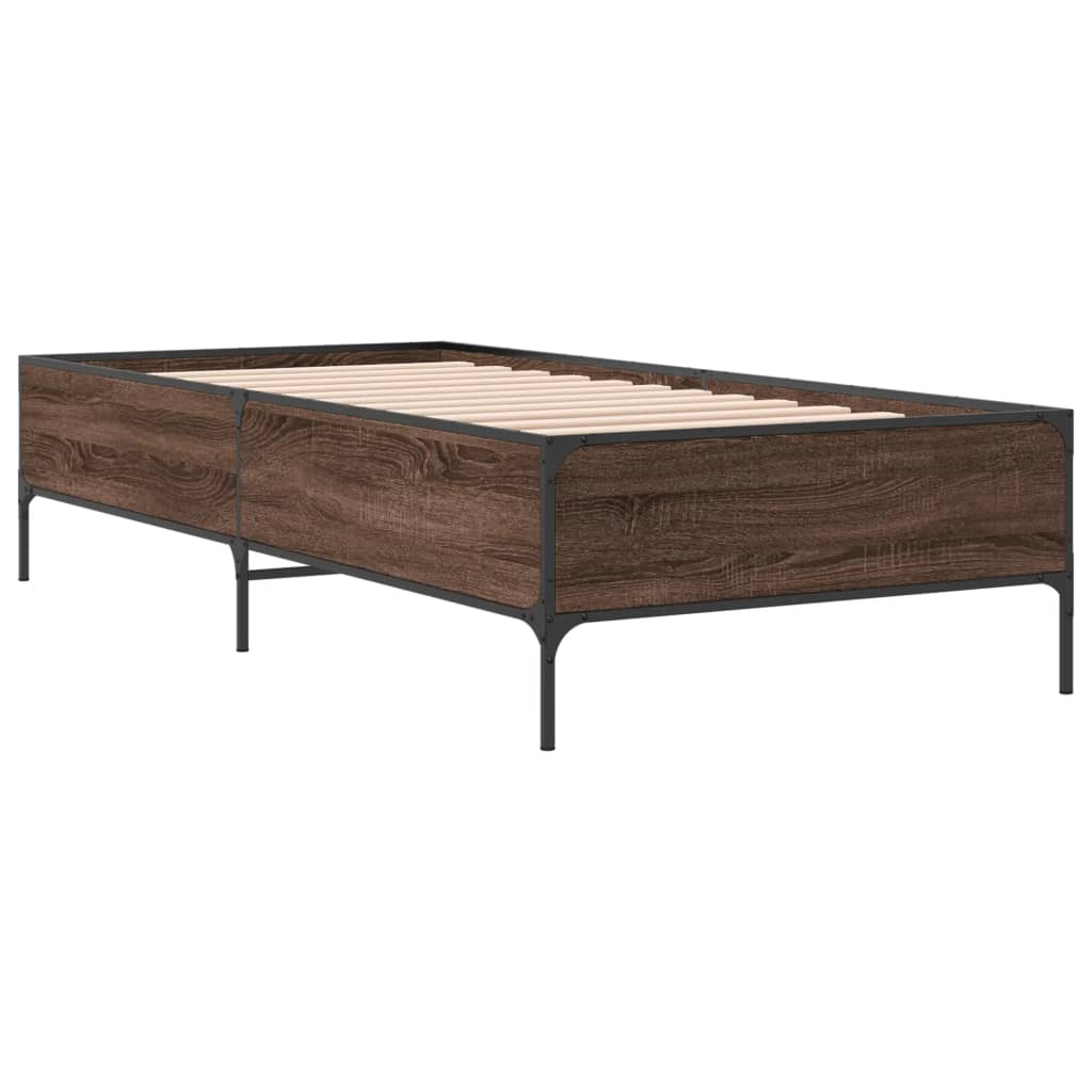 vidaXL Cadre de lit sans matelas chêne marron 75x190 cm