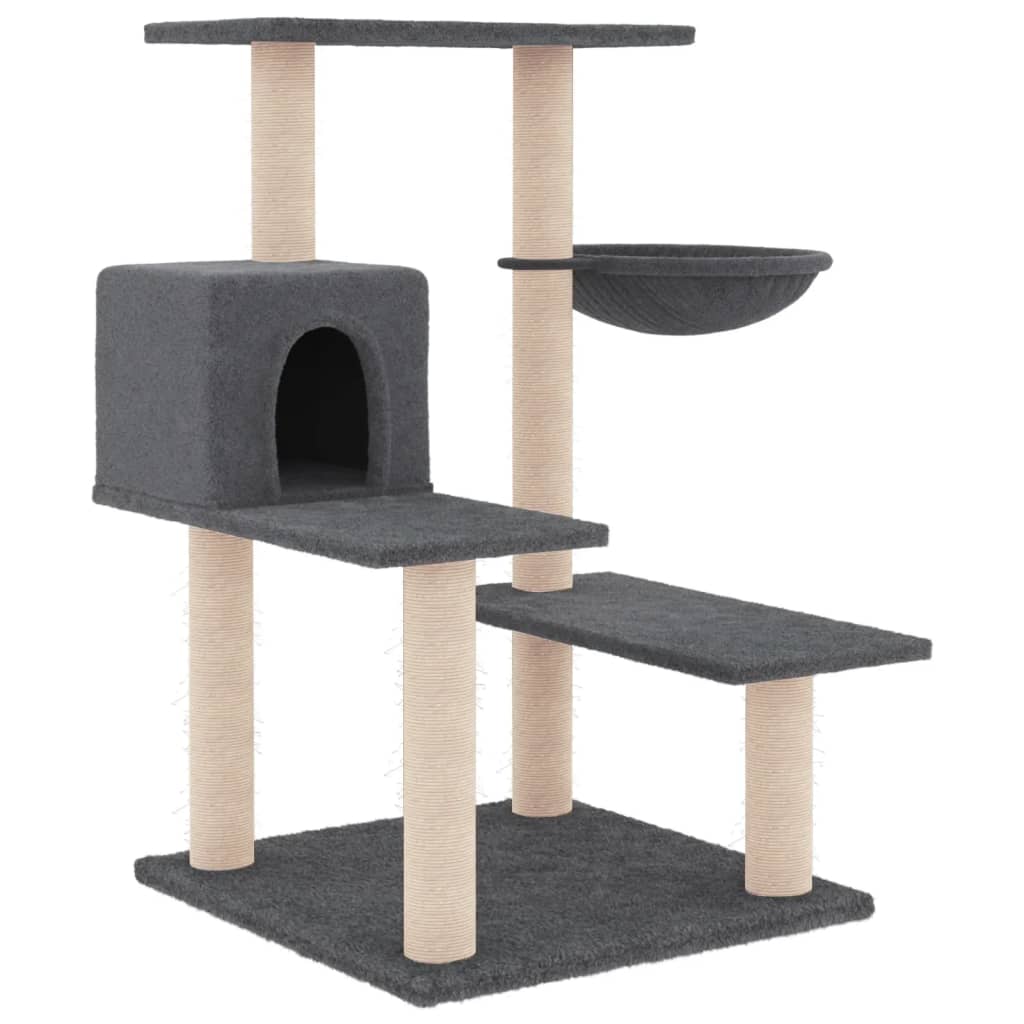 vidaXL Arbre à chat avec griffoirs en sisal gris foncé 82,5 cm