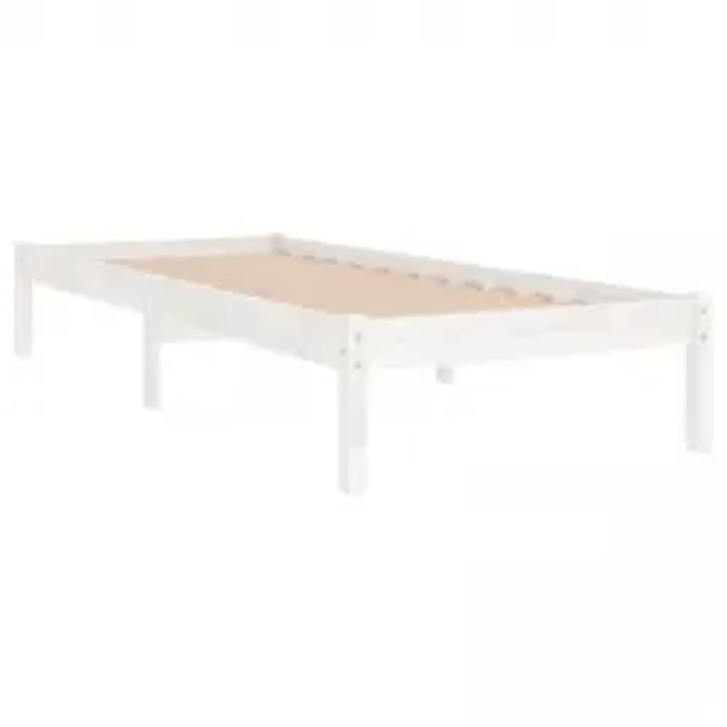 vidaXL Cadre de lit sans matelas blanc 90x200 cm bois massif