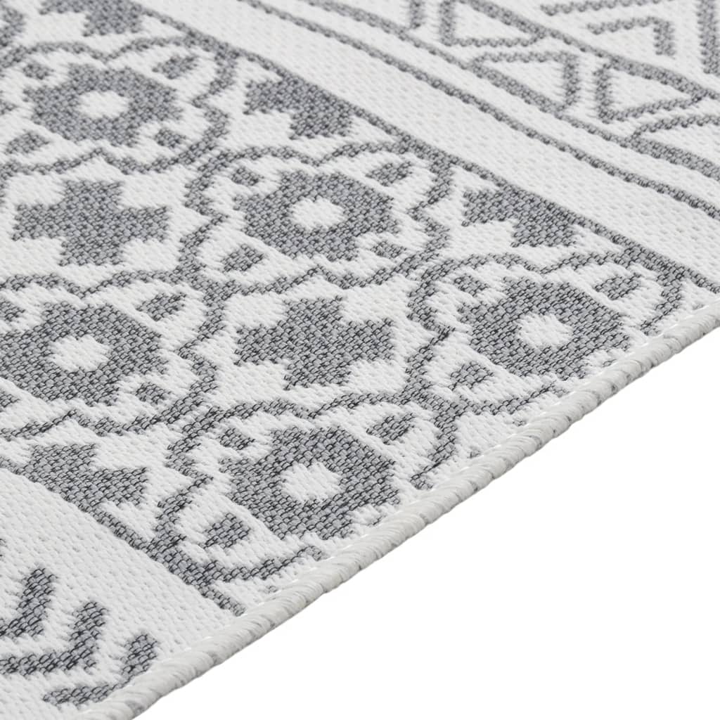 vidaXL Tapis Gris et blanc 160x230 cm Coton