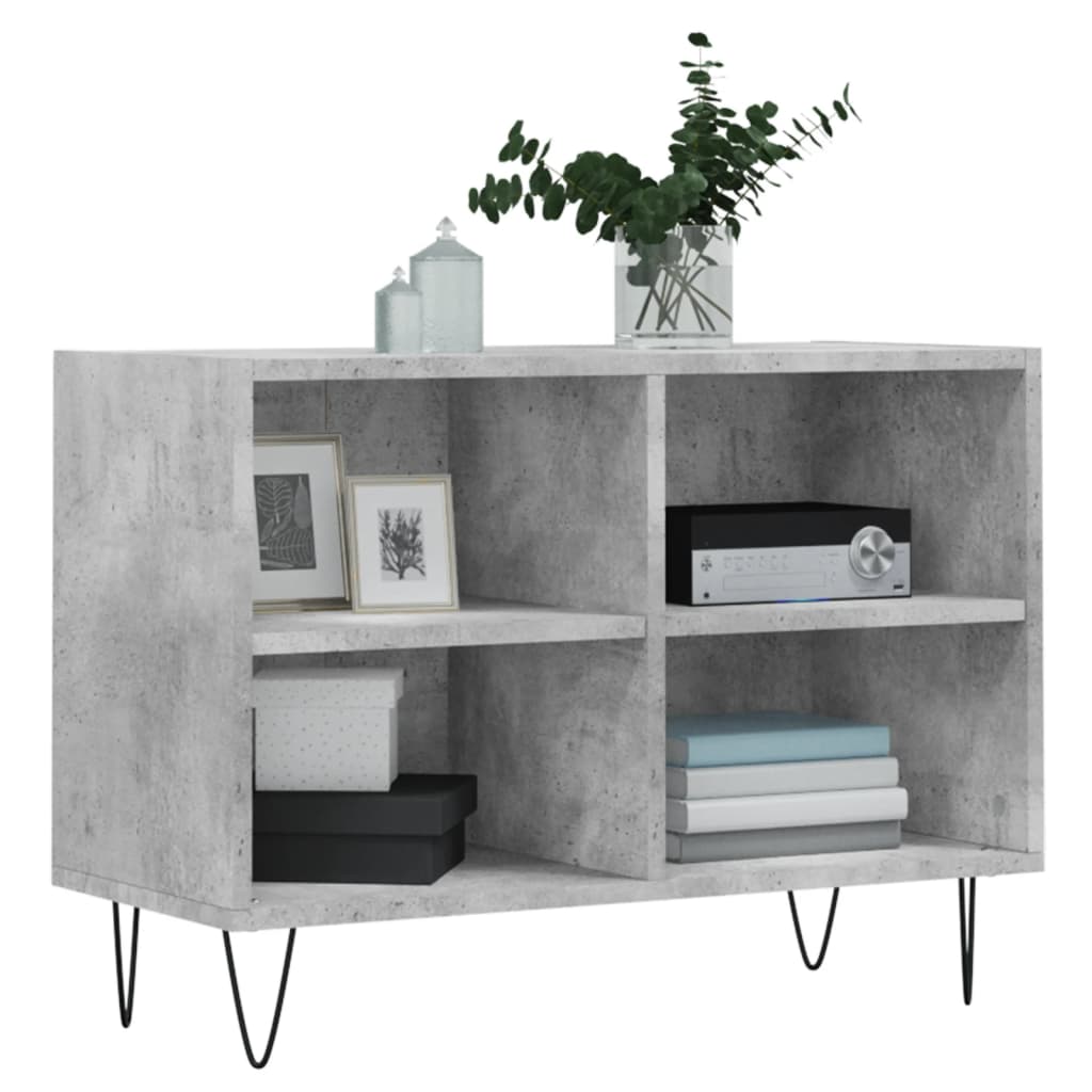 vidaXL Meuble TV gris béton 69,5x30x50 cm bois d'ingénierie