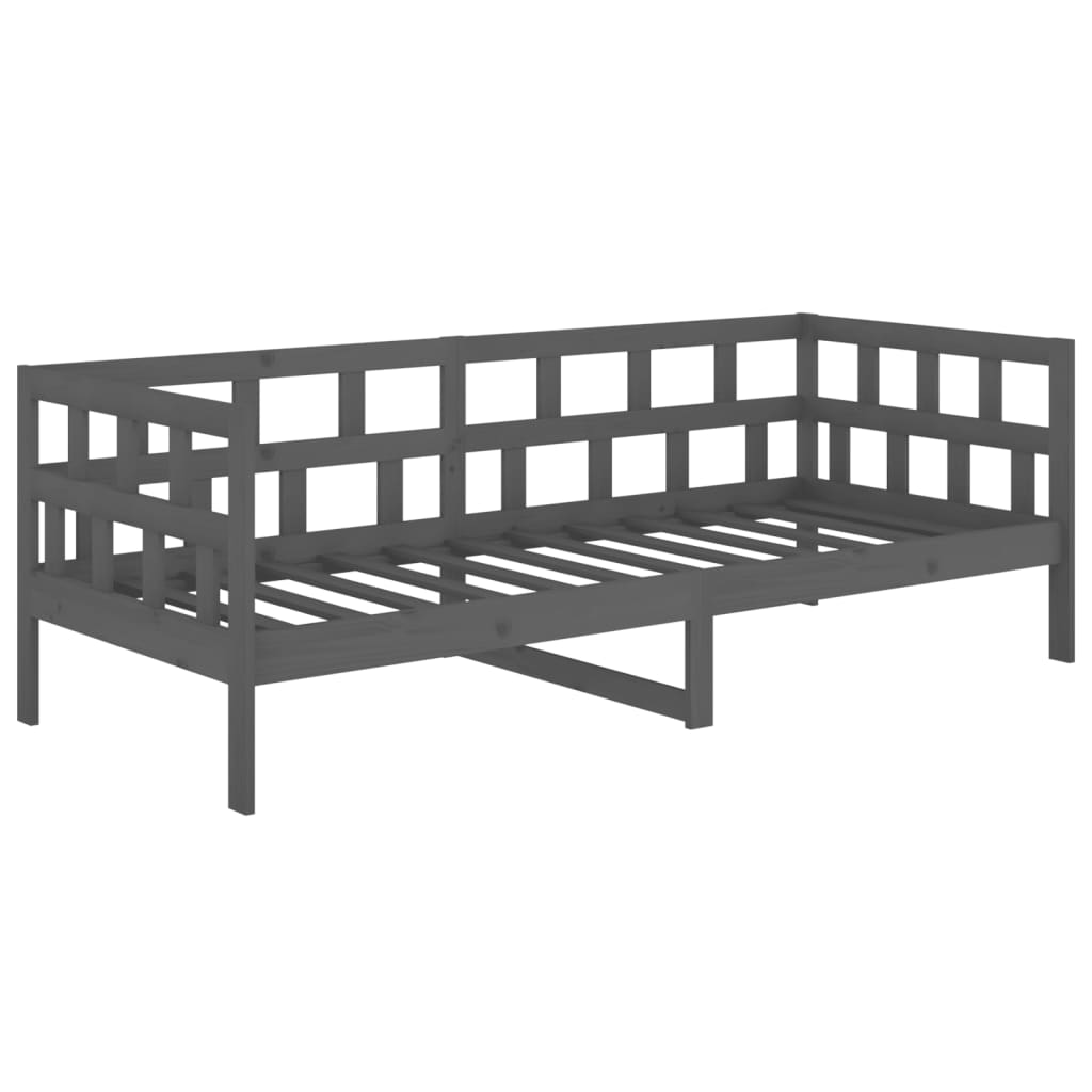 vidaXL Lit de jour sans matelas gris bois de pin massif 80x200 cm