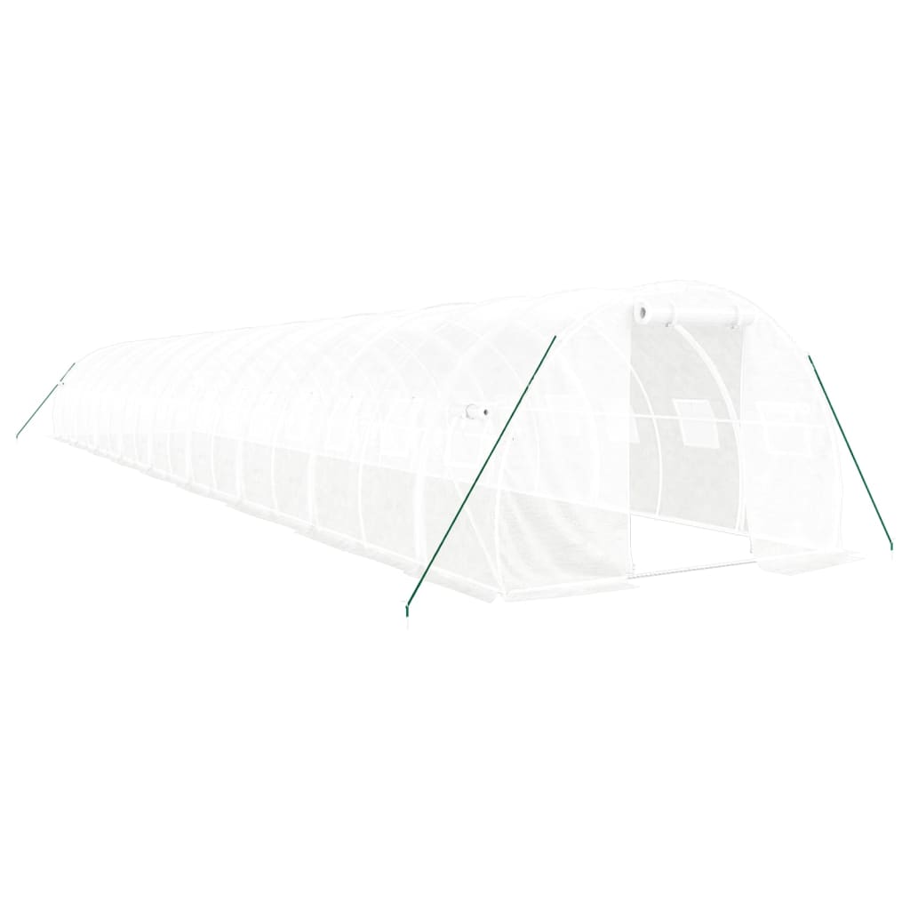 vidaXL Serre avec cadre en acier blanc 54 m² 18x3x2 m