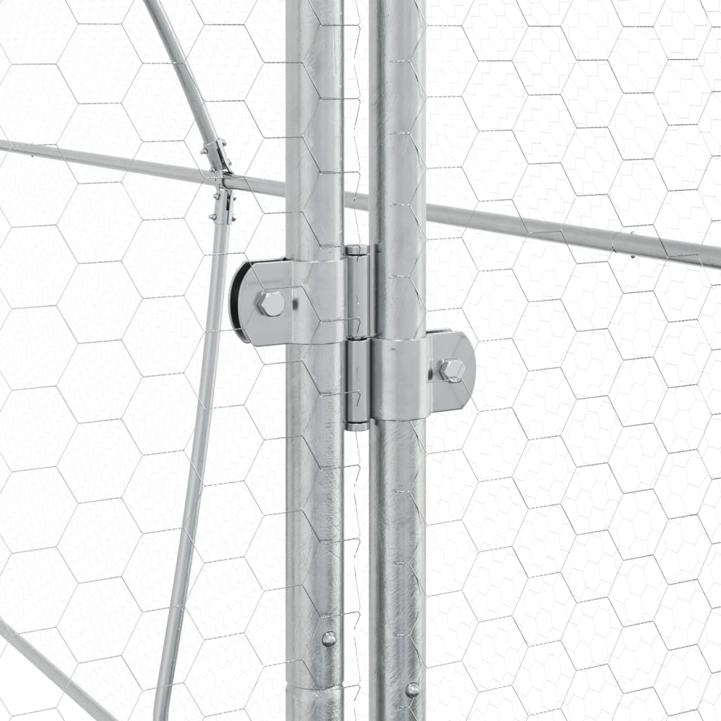 vidaXL Cage pour poules argenté 400x105x182 cm acier galvanisé