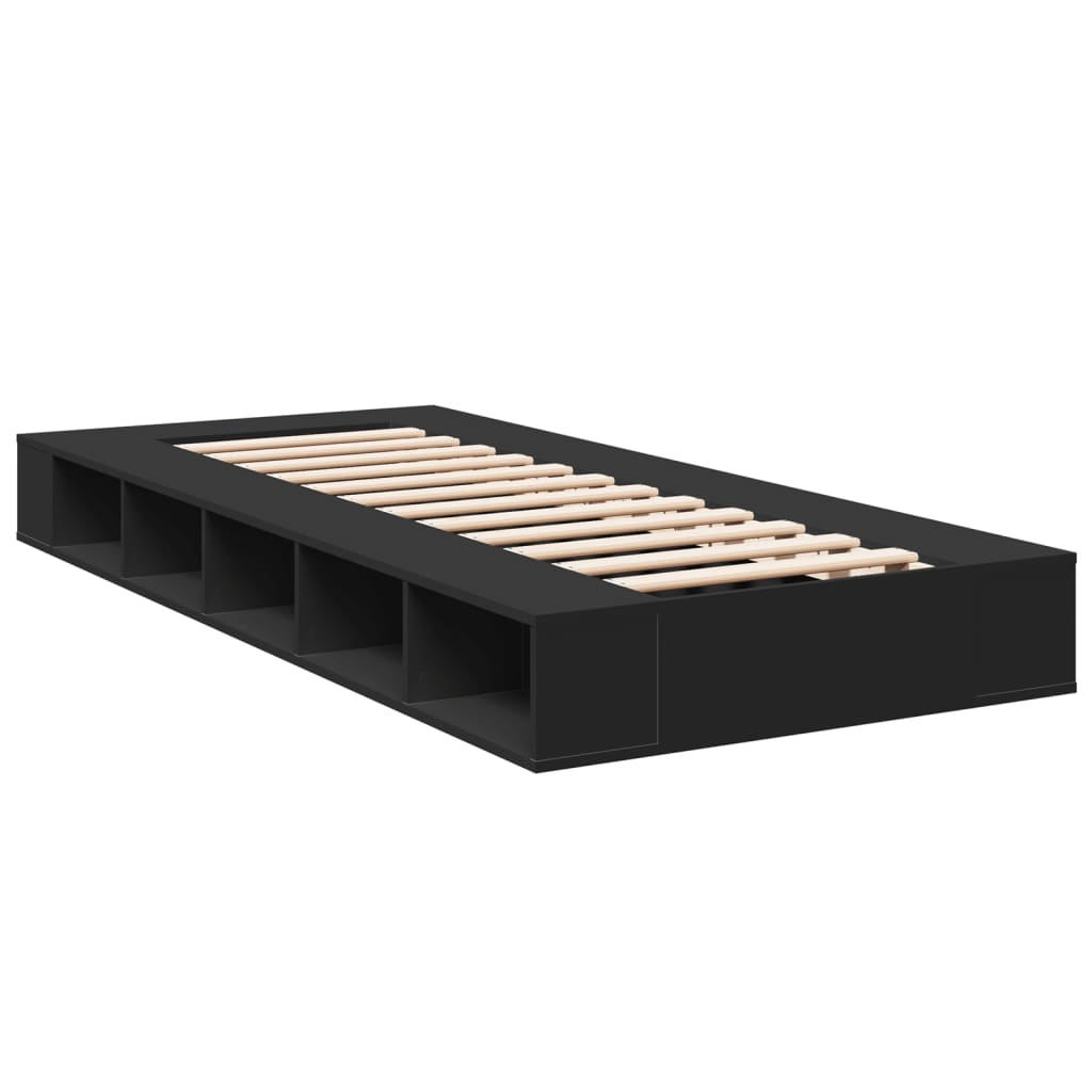 vidaXL Cadre de lit sans matelas noir 75x190 cm