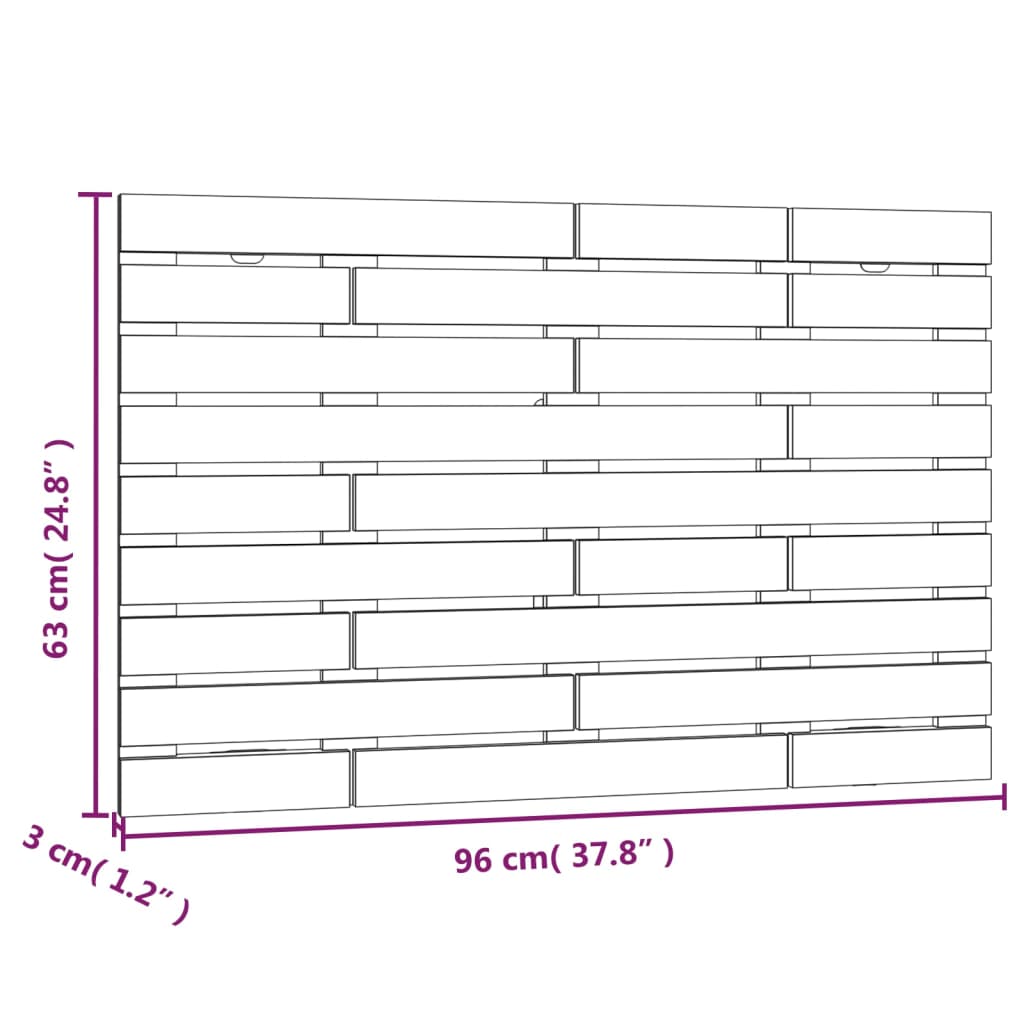 vidaXL Tête de lit murale 96x3x63 cm Bois massif de pin