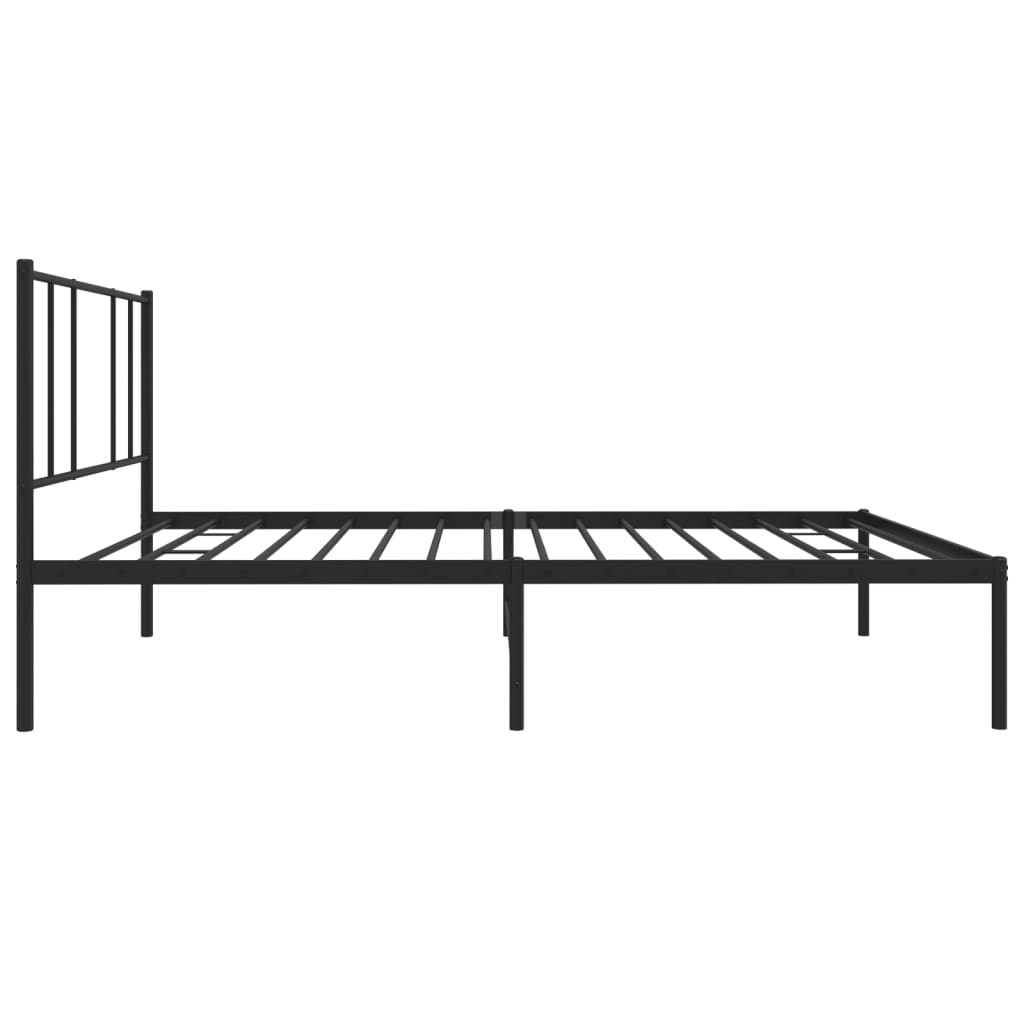 vidaXL Cadre de lit métal sans matelas avec tête de lit noir 90x200 cm