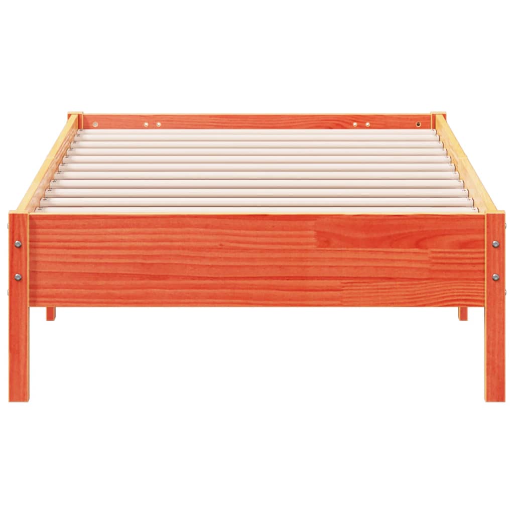 vidaXL Cadre de lit sans matelas cire marron 90x200 cm bois pin massif