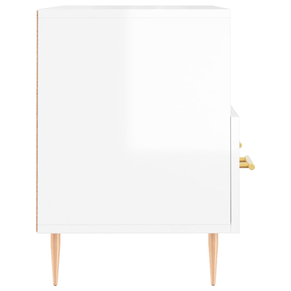 vidaXL Meuble TV Blanc brillant 80x36x50 cm Bois d'ingénierie