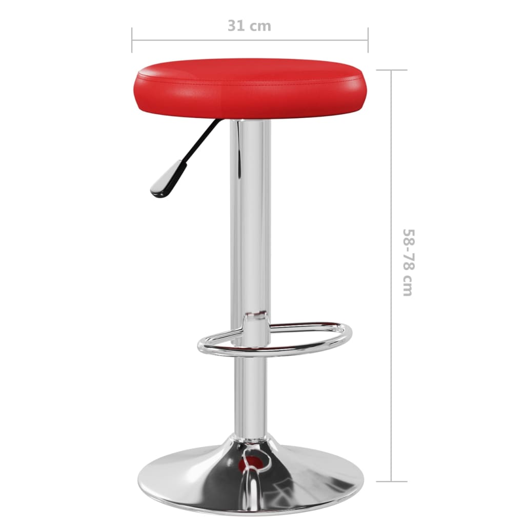 vidaXL Tabourets de bar lot de 2 rouge similicuir