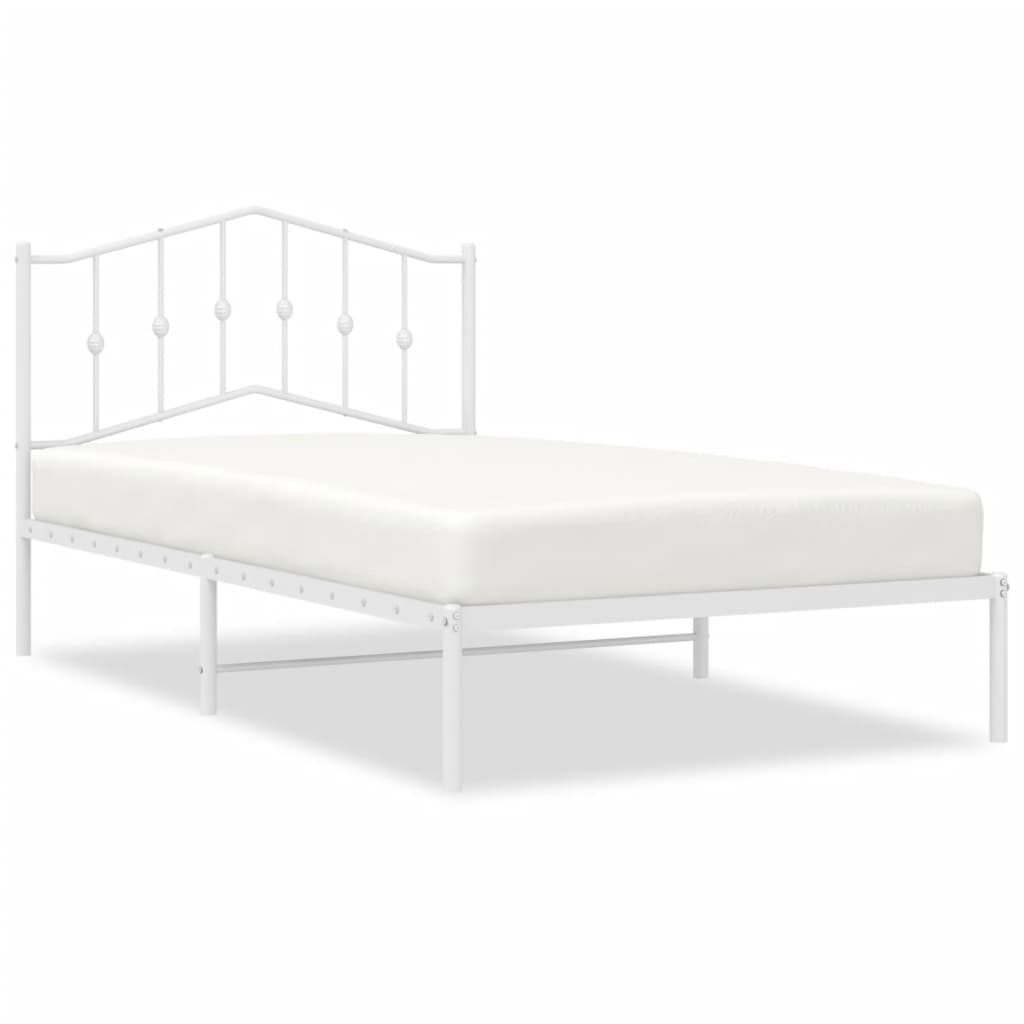 vidaXL Cadre de lit métal sans matelas et tête de lit blanc 100x200 cm