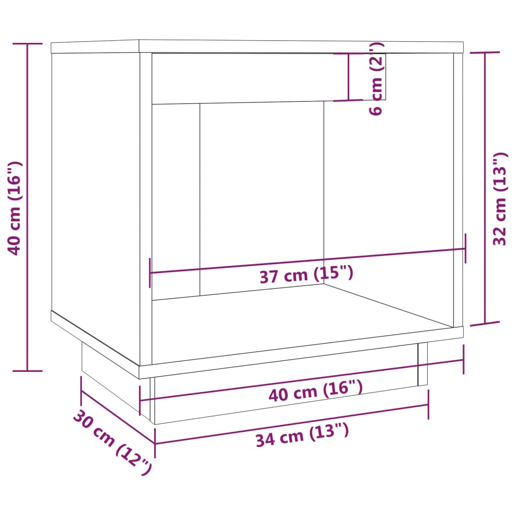 vidaXL Tables de chevet 2 pcs 40x30x40 cm Bois de pin solide