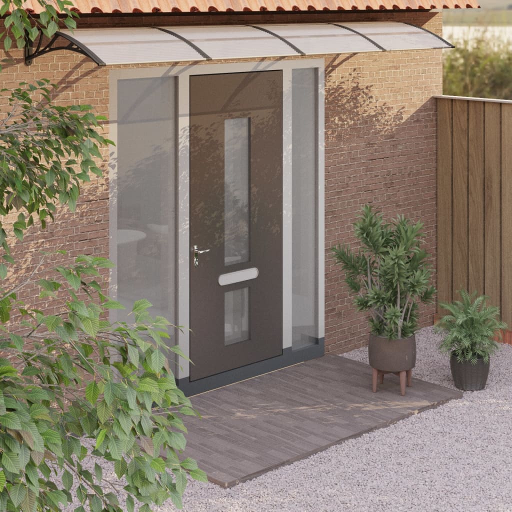 vidaXL Auvent de porte Noir et transparent 400x75 cm Polycarbonate