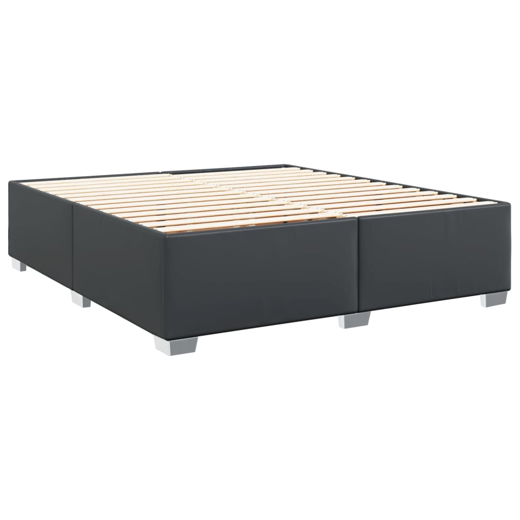 vidaXL Sommier à lattes de lit avec matelas Noir 180x200 cm Similicuir