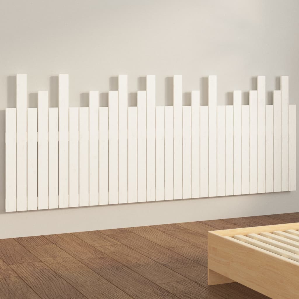 vidaXL Tête de lit murale Blanc 204x3x80 cm Bois massif de pin