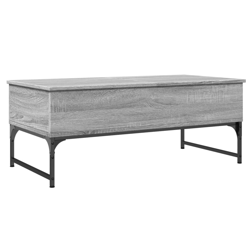 vidaXL Table basse sonoma gris 100x50x40 cm bois d'ingénierie et métal