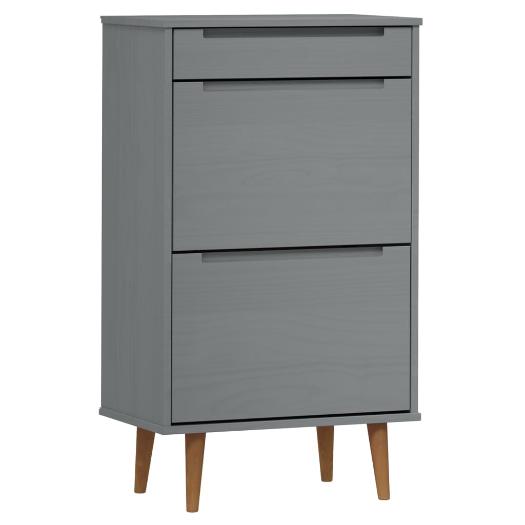 vidaXL Armoire à chaussures MOLDE Gris 59,5x35x103 cm Bois de pin