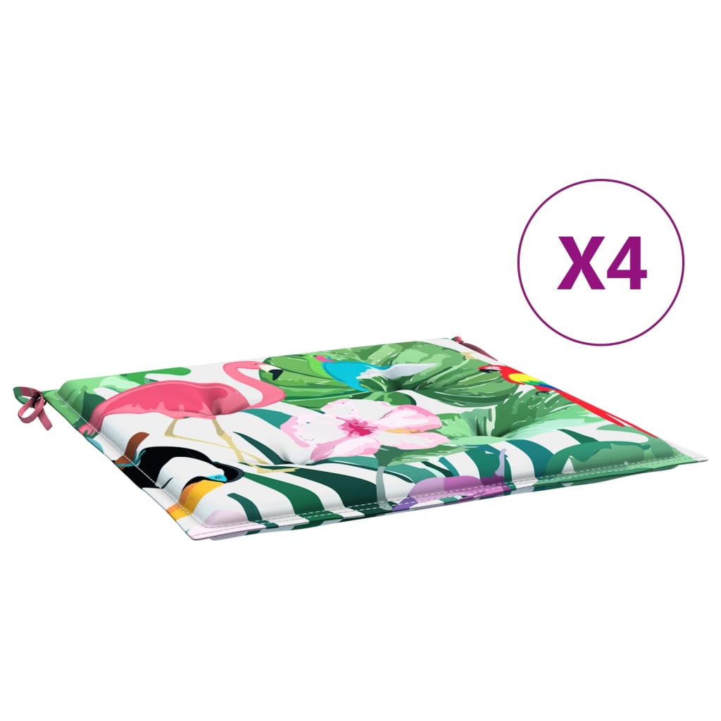 vidaXL Coussins de chaise de jardin lot de 4 multicolore 50x50x3 cm