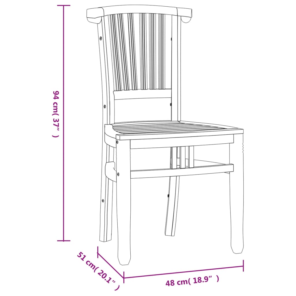 vidaXL Ensemble à manger de jardin 3 pcs Bois de teck massif