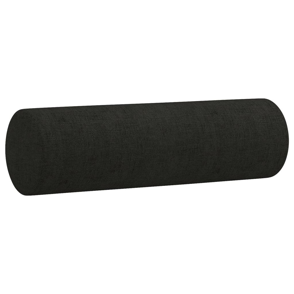 vidaXL Ensemble de canapés 3 pcs avec coussins noir tissu