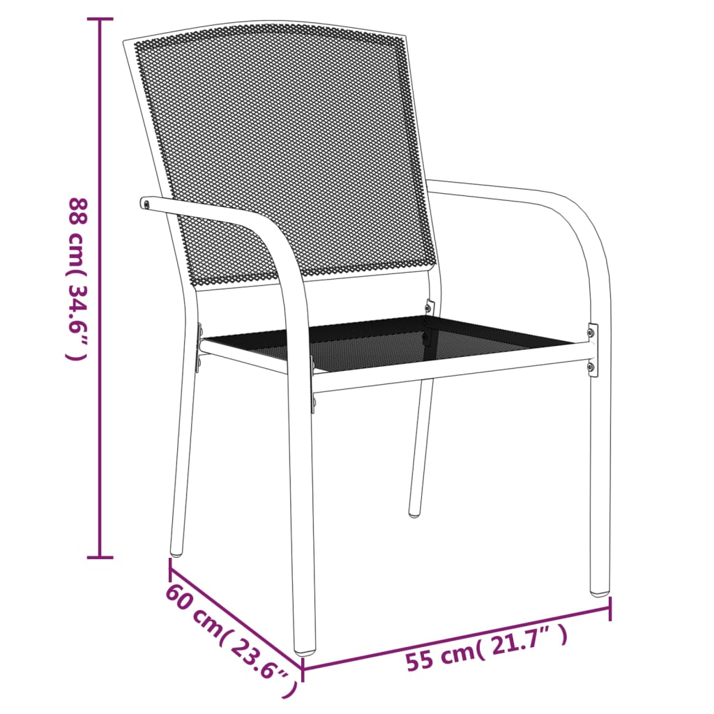 vidaXL Ensemble à manger de jardin 5 pcs anthracite acier