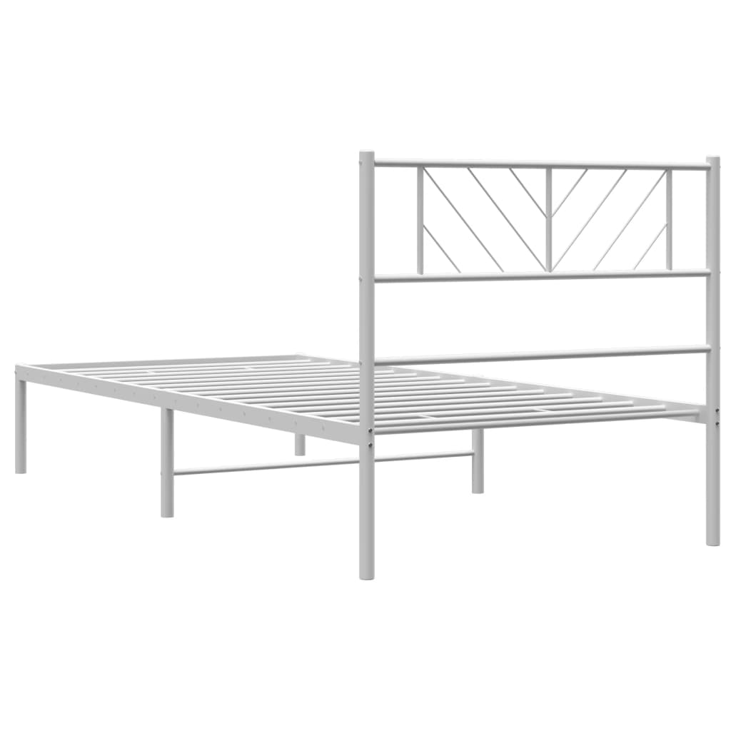 vidaXL Cadre de lit métal sans matelas et tête de lit blanc 100x190 cm