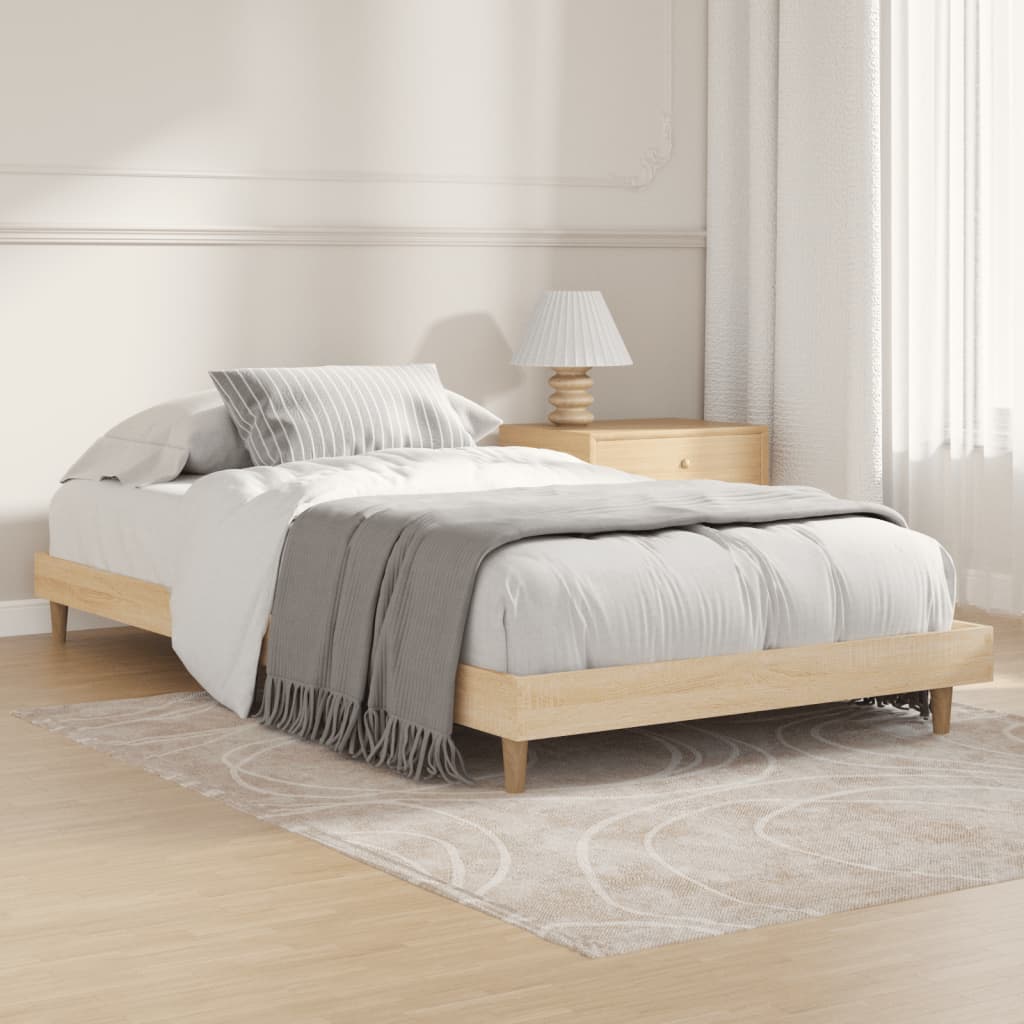 vidaXL Cadre de lit sans matelas chêne sonoma 100x200 cm