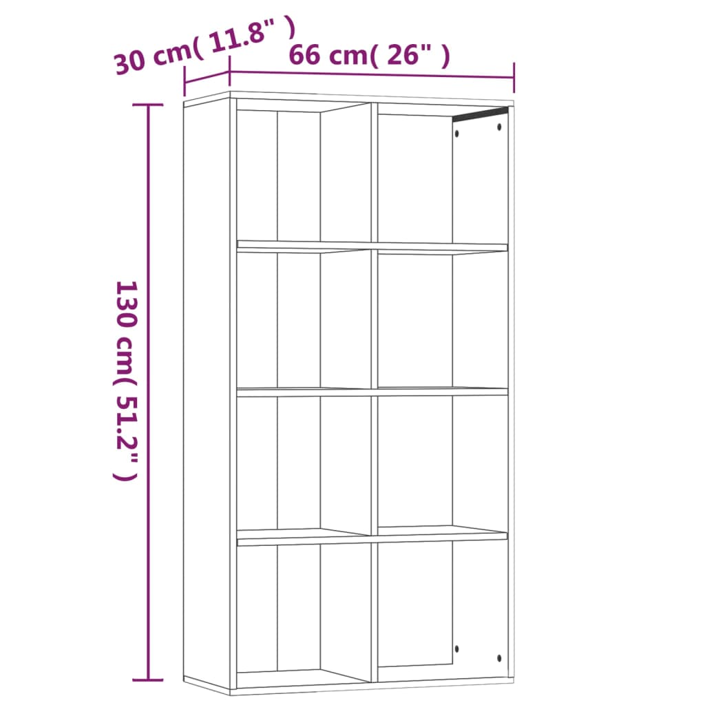 vidaXL Bibliothèque/Buffet Chêne fumé 66x30x130 cm Bois d'ingénierie