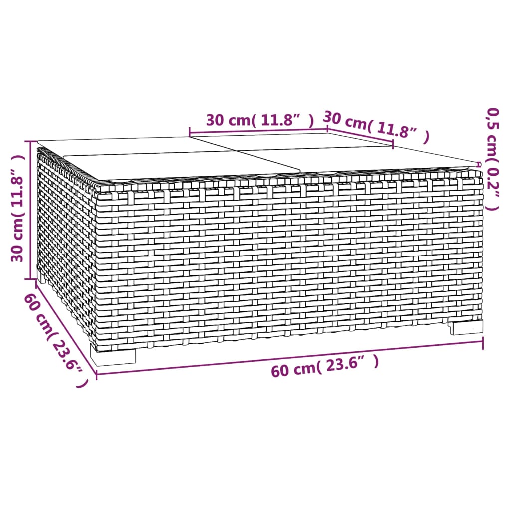 vidaXL Salon de jardin 11 pcs avec coussins Résine tressée Marron