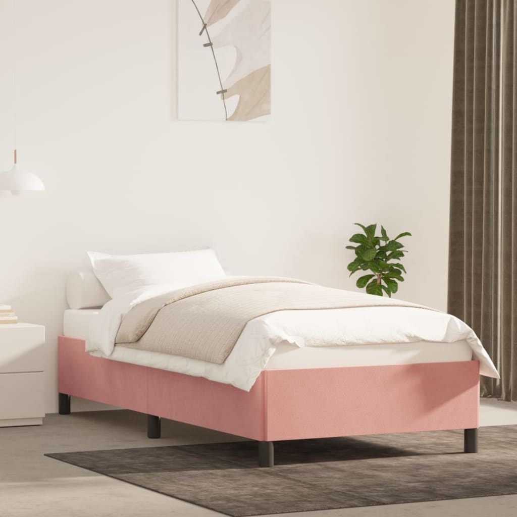 vidaXL Cadre de lit sans matelas rose 90x200 cm velours