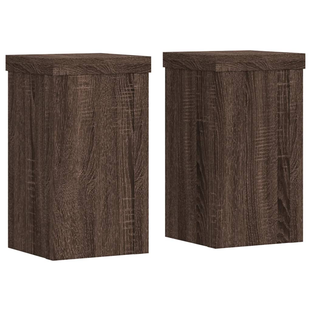 vidaXL Supports pour plantes 2 pcs chêne marron bois d'ingénierie