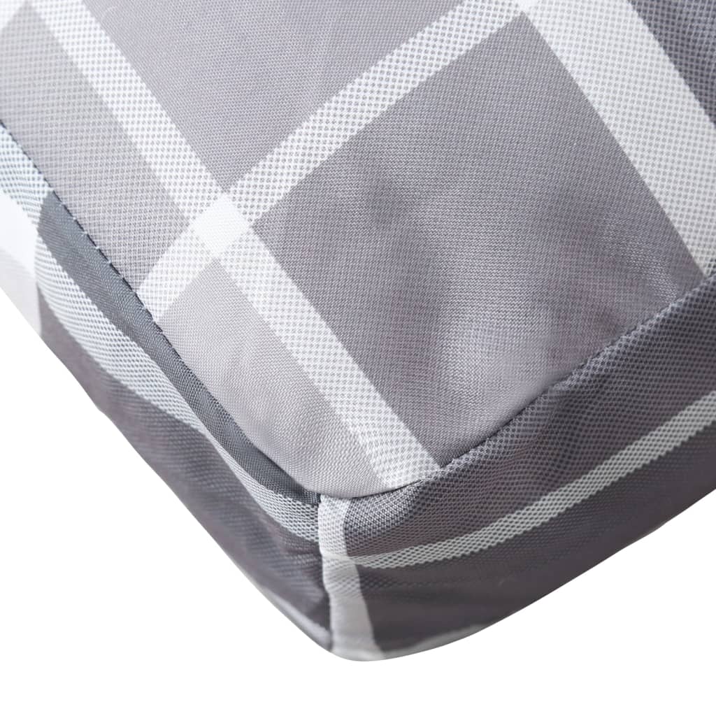 vidaXL Coussin de palette motif à carreaux gris 50x50x12 cm tissu