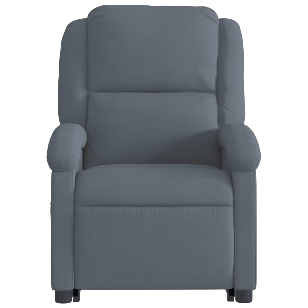 vidaXL Fauteuil inclinable électrique gris foncé velours