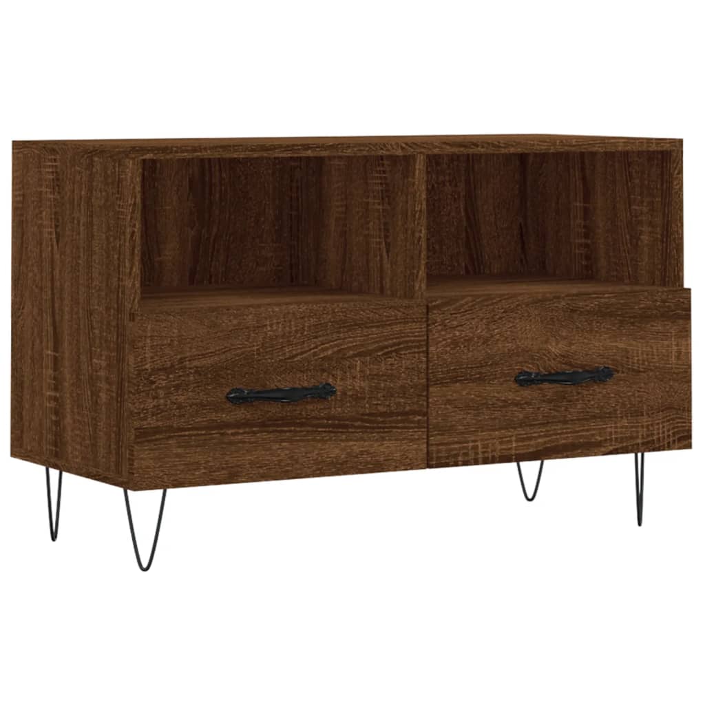 vidaXL Meuble TV Chêne marron 80x36x50 cm Bois d'ingénierie