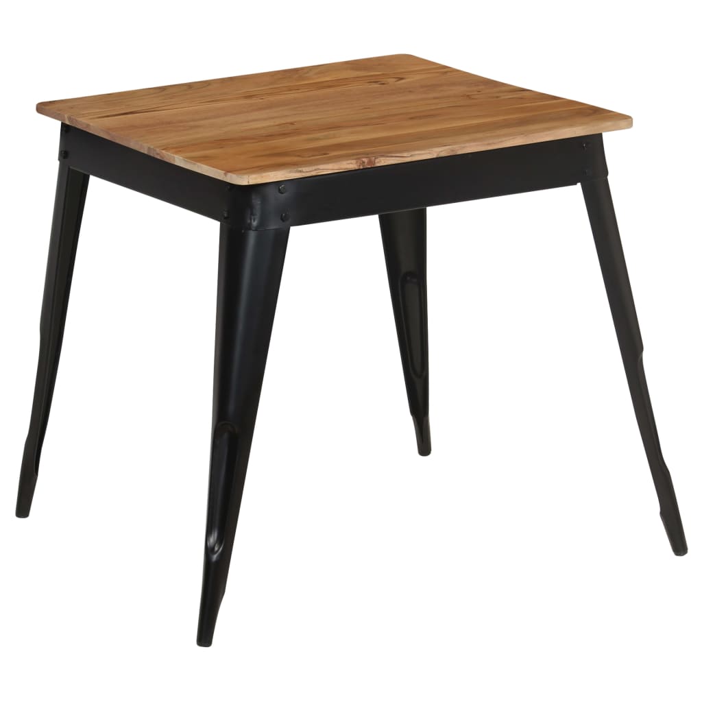 vidaXL Table à manger Bois d'acacia massif et acier 75x75x76 cm