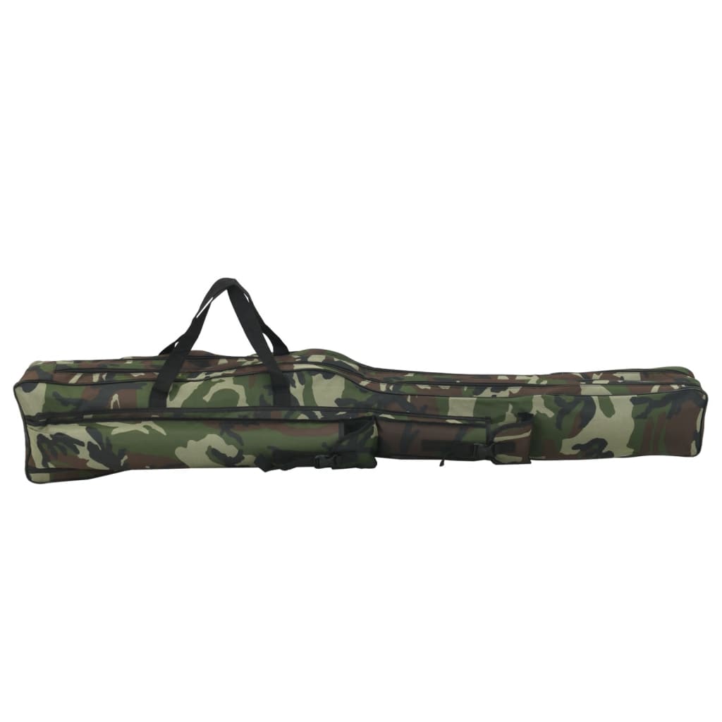 vidaXL Sac de canne à pêche vert camouflage 160 cm tissu oxford