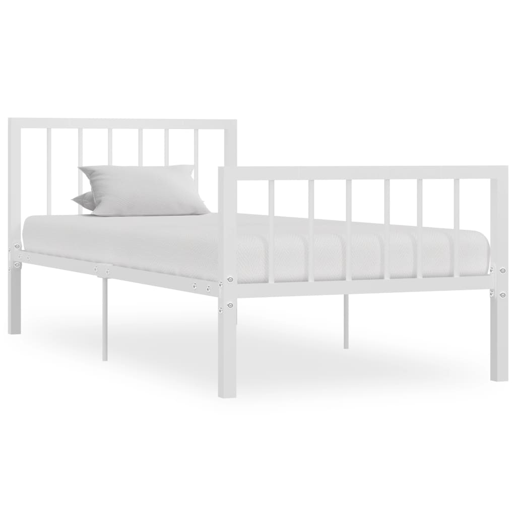 vidaXL Cadre de lit sans matelas blanc métal 90x200 cm