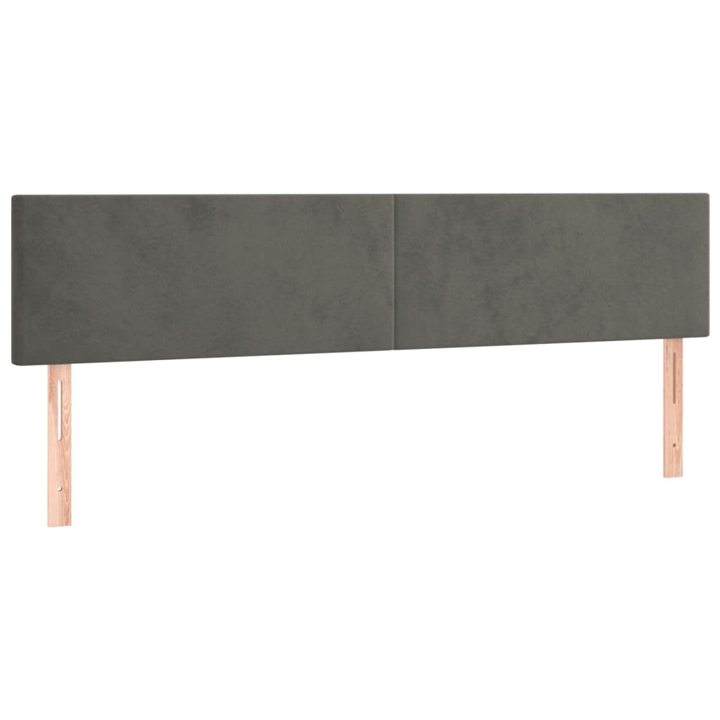 vidaXL Tête de lit à LED Gris foncé 200x5x78/88 cm Velours