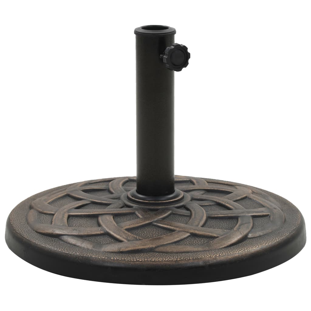 vidaXL Socle rond de parasol Polyrésine 11 kg Bronze