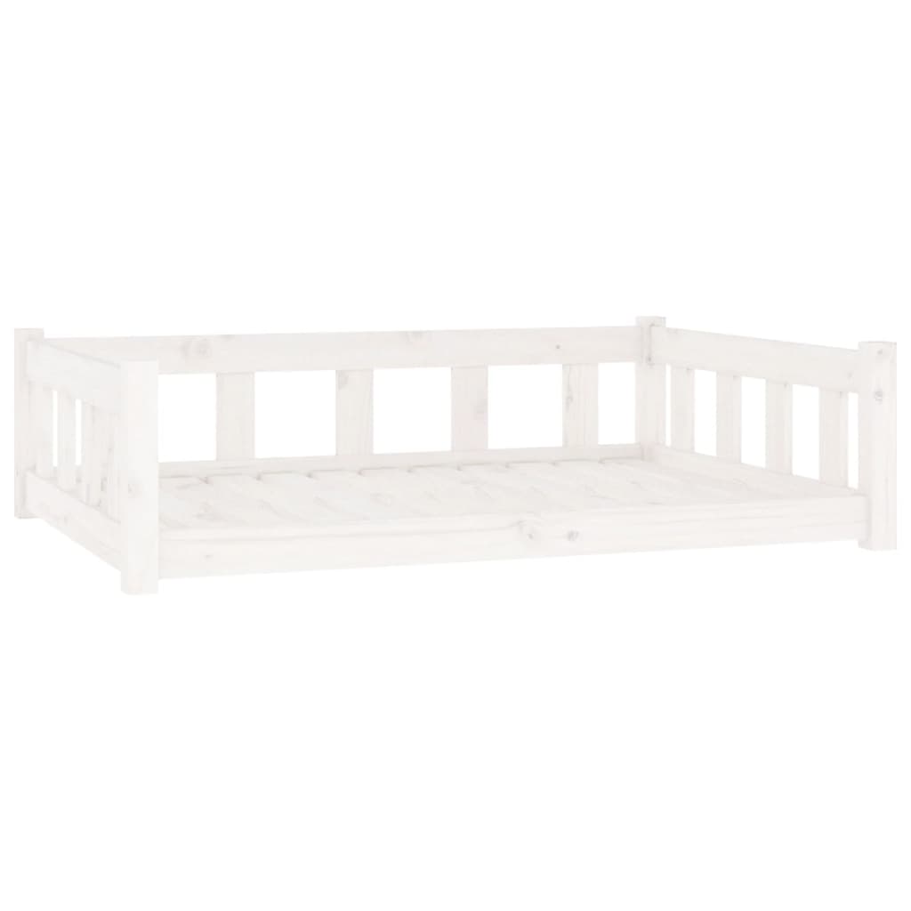 vidaXL Lit pour chien blanc 105,5x75,5x28 cm bois de pin solide