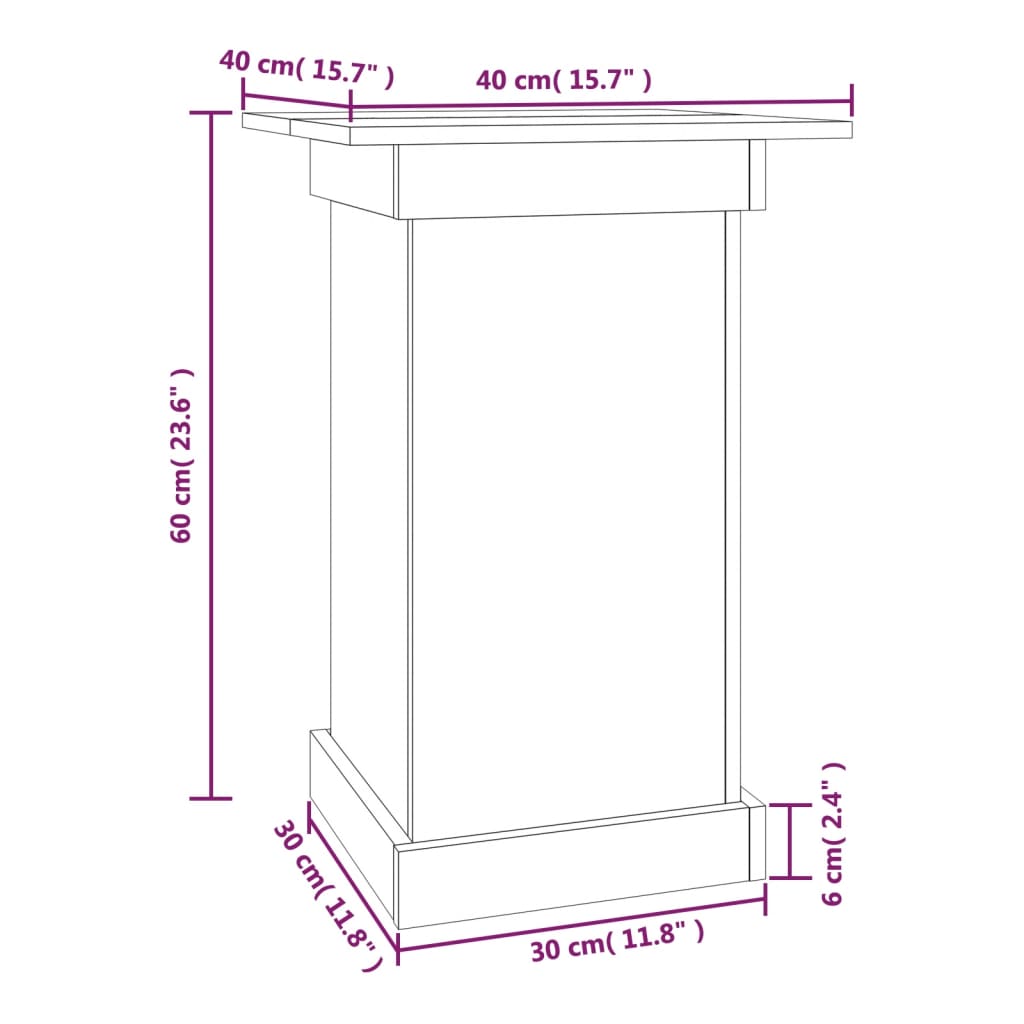 vidaXL Support à fleurs Marron miel 40x40x60 cm Bois de pin solide