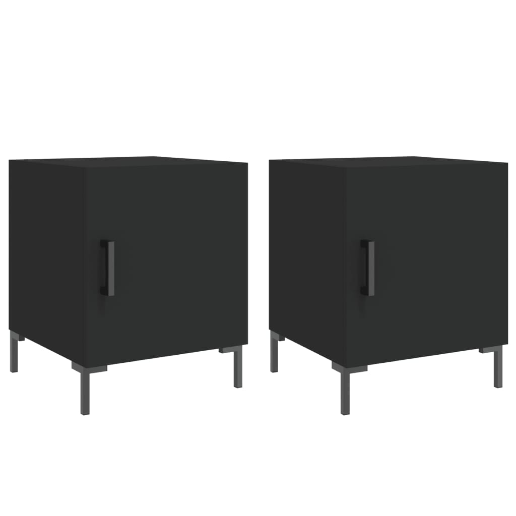 vidaXL Tables de chevet 2 pcs noir 40x40x50 cm bois d’ingénierie