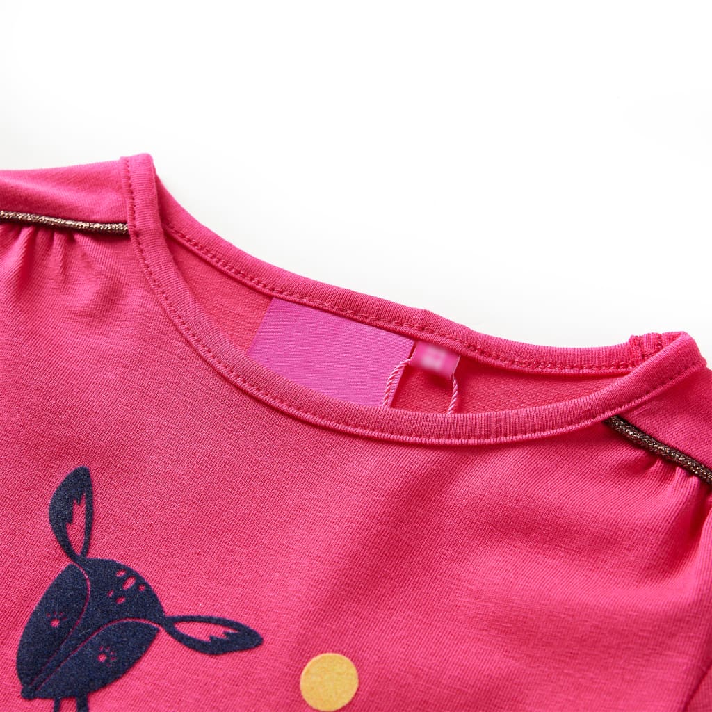 T-shirt enfants à manches longues rose vif 128