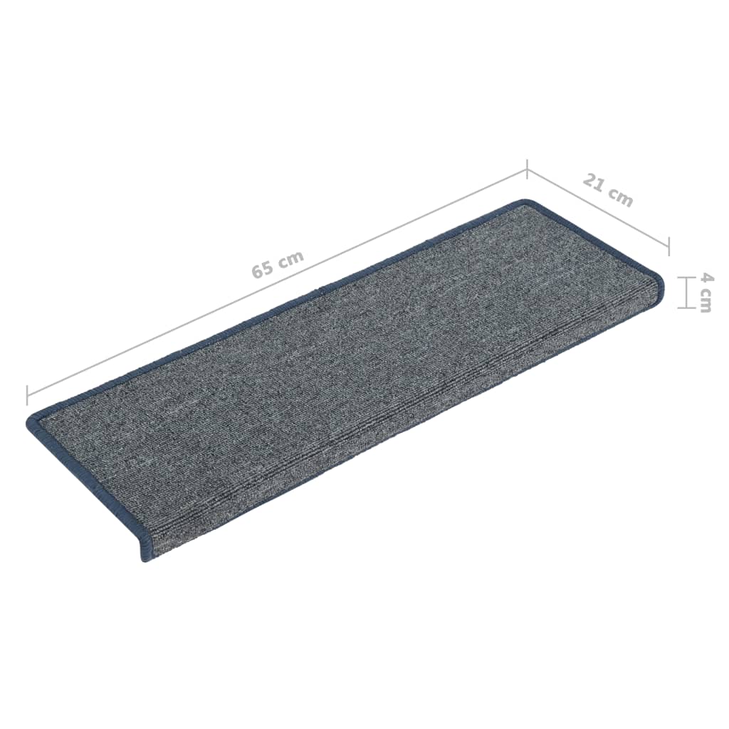 vidaXL Tapis d'escalier 15 pcs 65x21x4 cm Violet et bleu